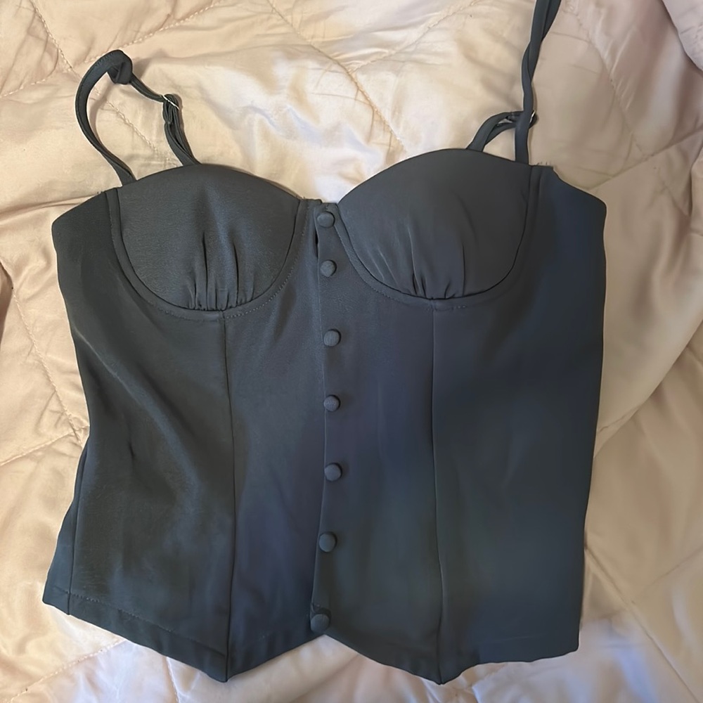 Princess polly Archette corset vest in slate